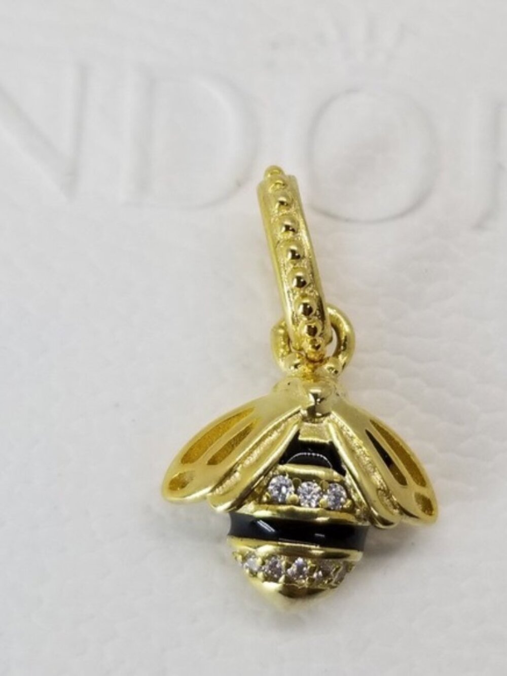 Pandora Gold and Black Bee Charm Pendant